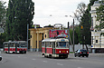 Tatra-T6B5 #4555 8-го маршрута и Tatra-T3SU #638 27-го маршрута на проспекте Московском возле перекрестка с улицей Леси Украинки