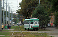Tatra-T3SU #638 8-го маршрута поворачивает с улицы Молодой Гвардии на улицу Плехановскую