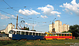 Tatra-T3SU #645-646 26-го маршрута разворачивается на конечной станции "602-й микрорайон"