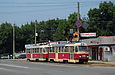 Tatra-T3SU #645-646 26-го маршрута на улице Матюшенко возле перекрестка с улицей Шевченко