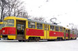 Tatra-T3SU #645-646 26-го маршрута на конечной станции "Плиточный завод"