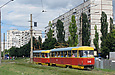 Tatra-T3SU #645-646 26-го маршрута на проспекте Тракторостроителей подъезжает к остановке "Сады"