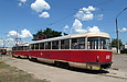 Tatra-T3SU #645-646 23-го маршрута на конечной "Салтовская" перед въездом в КП "Салтовское трамвайное депо"