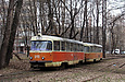 Tatra-T3SU #649-650 26-го маршрута на конечной станции Гидропарк