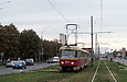 Tatra-T3SU #649-650 20-го маршрута на проспекте Победы в районе остановки "Школьная"