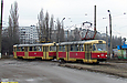 Tatra-T3SU #651-648 23-го маршрута на проспекте Тракторостроителей заезжает в Салтовское трамвайное депо