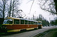 Tatra-T3SU #654-670 23-го маршрута на конечной станции "Журавлевский гидропарк"