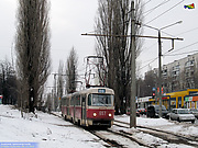 Tatra-T3SU #657-658 26-го маршрута на проспекте Тракторостроителей в районе остановки "11-я поликлиника"