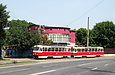 Tatra-T3SU #657-658 26-го маршрута на улице Матюшенко возле перекрестка с улицей Горсоветской