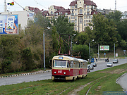 Tatra-T3SU #657-658 20-го маршрута поднимается на Новоивановский мост