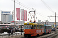 Tatra-T3SU #657-658 26-го маршрута на улице Героев труда в районе остановки "Пески"