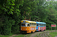 Tatra-T3SU #657-658 26-го маршрута на Журавлевском спуске в районе поста ревизора