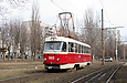 Tatra-T3SU #660 16-го маршрута на улице Героев труда в районе остановки "Микрорайон 531"