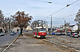 Tatra-T3SU #660 27-го маршрута на Московском проспекте подъезжает к остановке "Универмаг "Харьков"