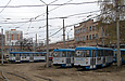 Tatra-T3SU #660, #600 и Tatra-T3M #8023 на веере цеха Салтовского трамвайного депо возле улицы Смольной