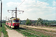 Tatra-T3SU #661-662 26-го маршрута на улице Героев труда возле остановки "Зона отдыха"