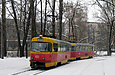 Tatra-T3SU #661-662 26-го маршрута на улице Шевченко выезжает со станции "Гидропарк"