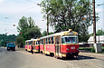 Tatra-T3SU #665-666 22-го маршрута на улице Матюшенко возле улицы Шолом-Алейхема