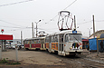 Tatra-T3SU #665-666 26-го маршута на однопутной линии по улице Героев Труда возле одноименной станции метро