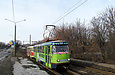 Tatra-T3SU #665-664 23-го маршрута на проспекте Тракторостроителей проходит мост через Немышлю