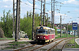 Tatra-T3SU #671-672 маршрута 16-А на улице Веринской подъезжает к остановке "Моисеевский мост"
