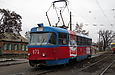 Tatra-T3SU #673 27-го маршрута на улице Академика Павлова в районе перекрестка с Салтовским переулком