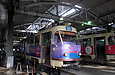 Tatra-T3SU #675 проходит обслуживание в производственном корпусе Салтовского трамвайного депо