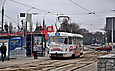 Tatra-T3SU #676 27-го маршрута на Московском проспекте на остановке "Универмаг "Харьков"
