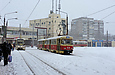 Tatra-T3SU #676-677 23-го маршрута и КТМ-19КТ #3105 8-го маршрута на конечной станции "602 микрорайон"