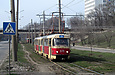 Tatra-T3SU #676-677 23-го маршрута на проспекте Тракторостроителей в районе железнодорожного путепровода