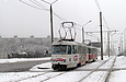 Tatra-T3SU #681-682 26-го маршрута на проспекте Тракторостроителей между улицей Блюхера и остановкой "Сады"