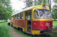 Tatra-T3SU # 682 (второй вагон системы 681-682 23-го маршрута) на конечной станции "Лосево" во время закрытия участка "Лосево - Плиточный завод"