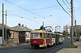 Tatra-T3SU #681-682 27-го маршрута на улице Гольдберговской в районе Лелюковского переулка