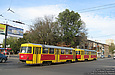 Tatra-T3SU #683-684 27го маршрута на улице Кирова пересекает проспект Гагарина