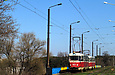 Tatra-T3SU #693-694 26-го маршрута на пробивке улицы Героев труда следует по Лазьковскому мосту