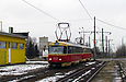 Tatra-T3SU #693-694 23-го маршрута на проспекте Московском подъезжает к остановке "Станция метро "Имени О. Масельского"