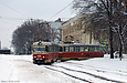 Tatra-T3SU #695-696 26-го маршрута на конечной станции "Парк им. Горького"
