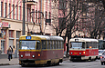 Tatra-T3SU #699 27-го маршрута и Tatra-T3SUCS #7031 5-го маршрута на улице Кирова перед перкрестком с улицей Плехановской