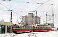 Tatra-T3SU #700-699 26-го маршрута разворачивается на конечной станции "Микрорайон 602"