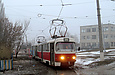 Tatra-T3SUCS/Т3-ВПСт #705-706 26-го маршрута на проспекте Тракторостроителей выезжает из Салтовского трамвайного депо