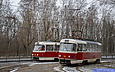 Tatra-T3M #712 8-го маршрута и Tatra-T3SUCS #416 28-го маршрута на конечной "Журавлевский гидропарк"