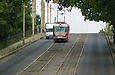 Tatra-T3SU #733 27-го маршрута на Плехановской улице спускается с Балашовского путепровода