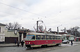 Tatra-T3SU #743 27-го маршрута на улице Октябрьской революции возле улицы 1-й Конной Армии
