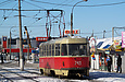 Tatra-T3SU #743 27-го маршрута на улице Героев Труда возле одноименной станции метро