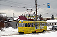 Tatra-T3SU #743 27-го маршрута поворачивает из Семиградского въезда на улицу Академика Павлова