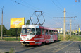 Tatra-T3SU #745 2-го маршрута на пересечении Салтовского шоссе и улицы Гвардейцев Широнинцев