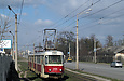 Tatra-T3SU #771-663 26-го маршрута на улице Шевченко в районе Гидропарка