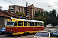 Tatra-T3SU #909 2-го маршрута в Лосевском переулке возле Ленинского трамвайного депо