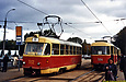 Tatra-T3SU #912 2-го маршрута и #563-564 27-го маршрута на Московском проспекте возле универмага "Харьков"
