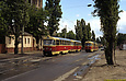 Tatra-T3SU ##927-932 и 944-949 20-го маршрута на улице Клочковской возле Свято-Пантелеймоновского храма